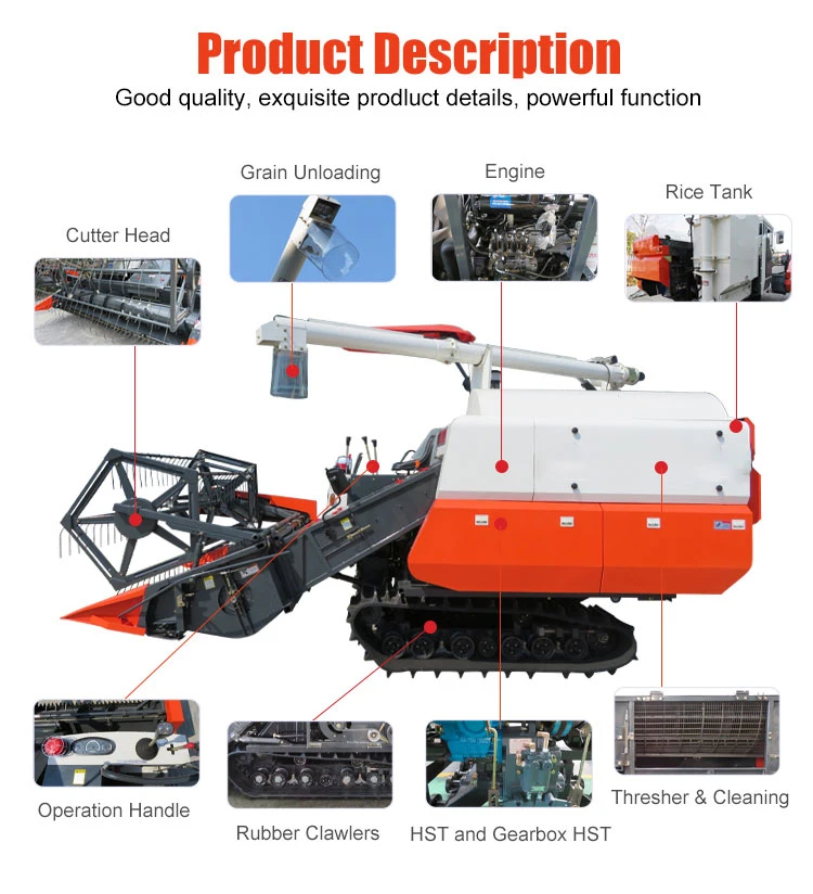 Agricultural Machinery of Kubota Similar Wheat Rice Combine Harvester